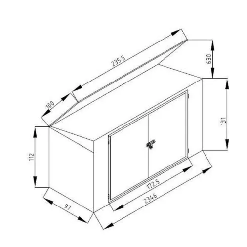 Westman - Metalno spremište za kante za smeće / spremište za alat i bickle - 100x235x131 cm - BRANDED IN GERMANY Cijena