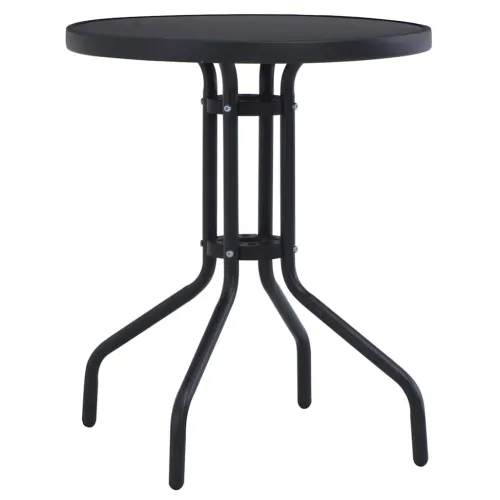 Vrtni stol crni 80 cm od čelika i stakla - Crna 80 x 72 cm Cijena