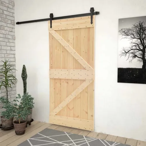 Vrata NARVIK 80 x 210 cm Čvrsta borovina (neobrađena) Prirodna - Prirodna 80 x 210 cm Trokutasti Cijena