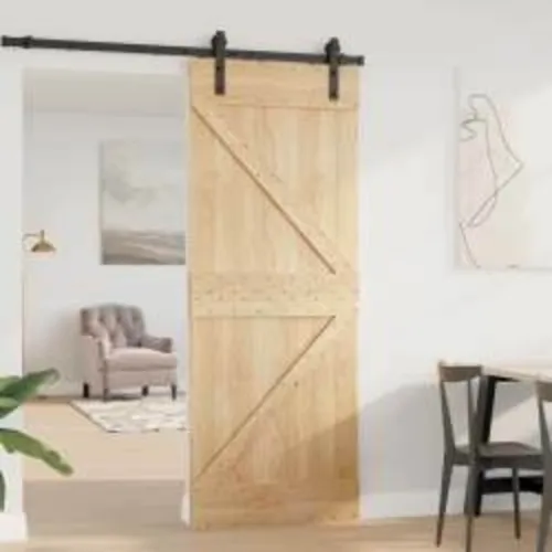 Vrata NARVIK 80 x 210 cm Čvrsta borovina (neobrađena) Prirodna - Prirodna 80 x 210 cm Trokutasti Cijena