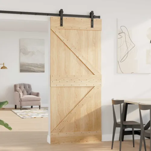 Vrata NARVIK 90 x 210 cm Čvrsta borovina (neobrađena) Prirodna - Prirodna 90 x 210 cm Trokutasti Cijena