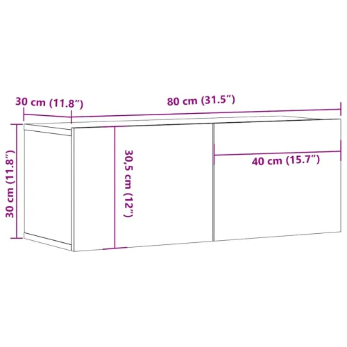 TV ormarić bijeli 80 x 30 x 30 cm od konstruiranog drva - Bijela 80 cm 1 Cijena