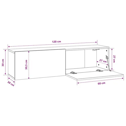 TV ormarić bijeli 120 x 30 x 30 cm od konstruiranog drva - Bijela 120 cm 1 Cijena