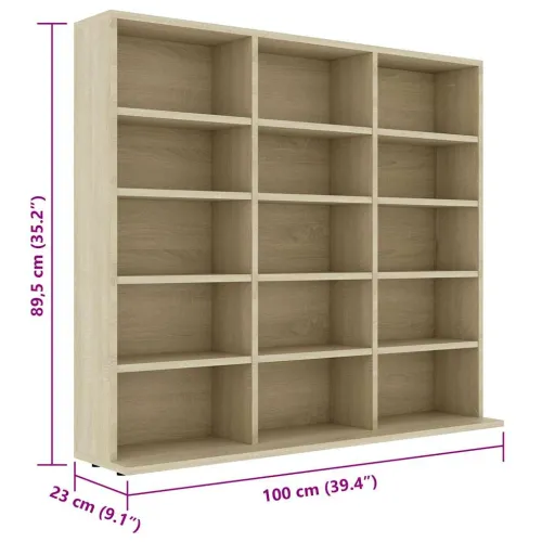 CD stalak – Ormarić za CD-ove boja hrasta 100x23x89,5 cm konstruirano drvo - sonoma hrast 100 x 23 x 89.5 cm 1 Sonoma hrast Cijena