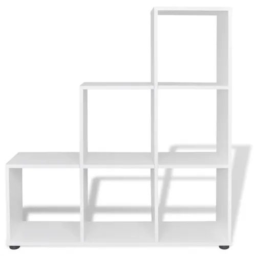 Police za knjige/izlaganje u obliku stepeništa 107 cm bijele - Bijela 104 x 29 x 107 cm Cijena