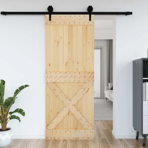 Vrata NARVIK 90 x 210 cm Čvrsta borovina (neobrađena) Prirodna - Prirodna 90 x 210 cm križni dizajn Cijena