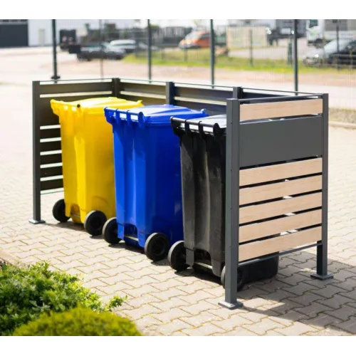 Westmann metalna obloga za 3 kante za smeće Planum | 3x240L | Drveni izgled | 250x90x120 cm  - BRANDED IN GERMANY Cijena