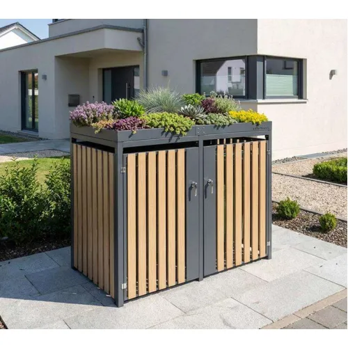 Westmann - Spremište za 2 kante za smeće s krovom za biljke Planta | 2x240L | 84x134x124 cm - BRANDED IN GERMANY  Cijena