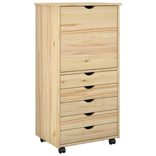 Mobilni ormar 53 x 39 x 103 cm Čvrsto borovo drvo Smeđa - Smeđa Cijena