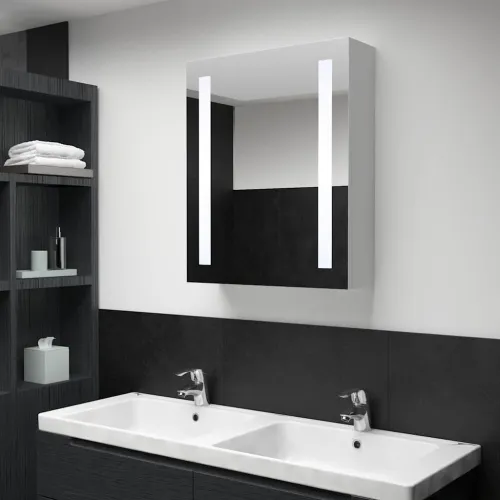 LED kupaonski ormarić s ogledalom 50 x 13 x 70 cm - Bijela i srebrna 50 x 13 x 70 cm Cijena