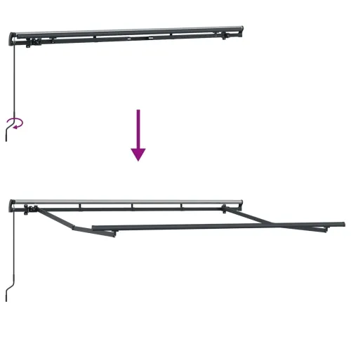Povlačiva tenda Tamno crvena 250 x 200 cm tkanina - Bordo (antracitni okvir) 2,5 x 2 m Ručna Cijena