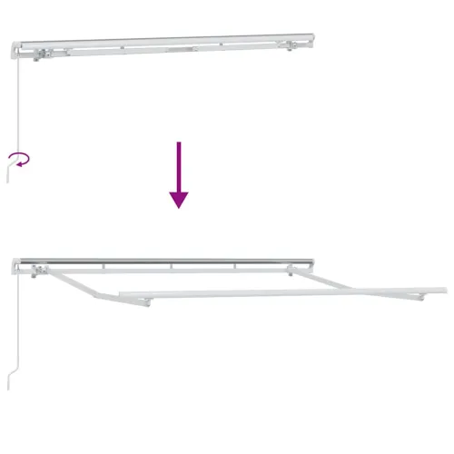 Povlačivi tende Tamno crvena 300 x 200 cm tkanina - Bordo (bijeli okvir) 3 x 2 m Ručna Cijena