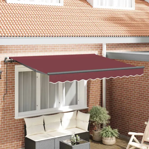 Povlačivi tende Tamno crvena 300 x 200 cm tkanina - Bordo (antracitni okvir) 3 x 2 m Ručna Cijena