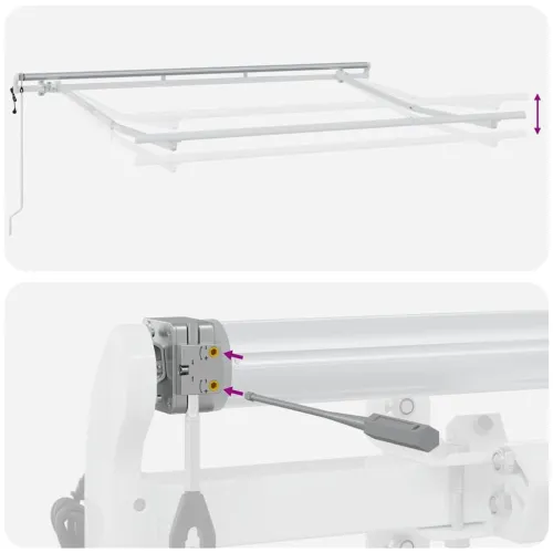 Povlačivi tende Tamno crvena 300 x 200 cm tkanina - Bordo (bijeli okvir) 3 x 2 m Električna Cijena
