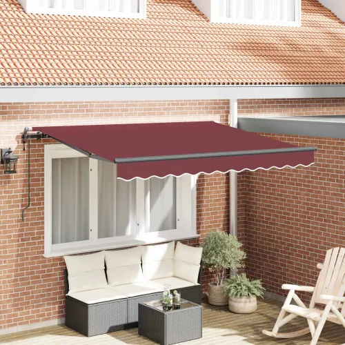 Povlačivi tende Tamno crvena 300 x 200 cm tkanina - Bordo (antracitni okvir) 3 x 2 m Električna Cijena