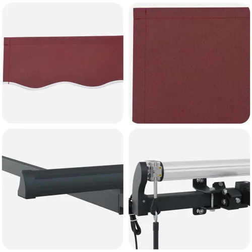 Povlačivi tende Tamno crvena 300 x 200 cm tkanina - Bordo (antracitni okvir) 3 x 2 m Električna Cijena