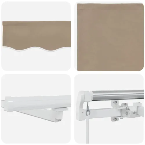 Povlačivi tende Bež 450 × 350 cm Tkanina i Aluminij - Bež 450 × 350 cm s bijelim okvirom Cijena