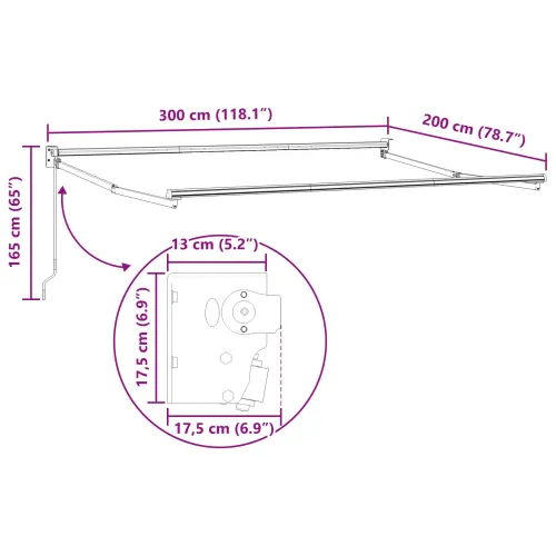 Povlačivi tende Smeđa 3 x 2 m 100% Poliester i Aluminij - Smeđa (bijeli okvir) 3 x 2 m Cijena