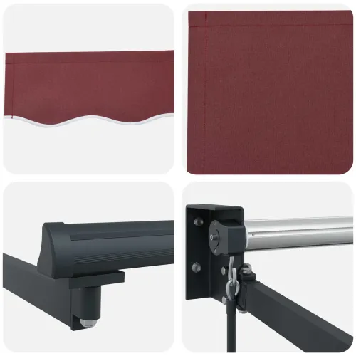 Povlačivi tende Tamno crvena 3 x 2 m 100% Poliester i Aluminij - Bordo (antracitni okvir) 3 x 2 m Cijena