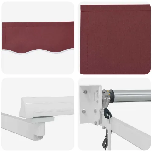 Električna retraktabilna tenda Burgundska crvena 3 x 2 m - Bijeli bordo 3 x 2 m Cijena