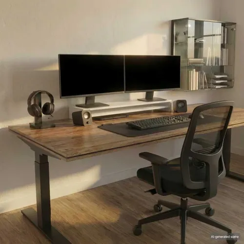 Stalak za monitor bijeli 100 x 24 x 13 cm konstruirano drvo - Bijela 1 Bijela Cijena