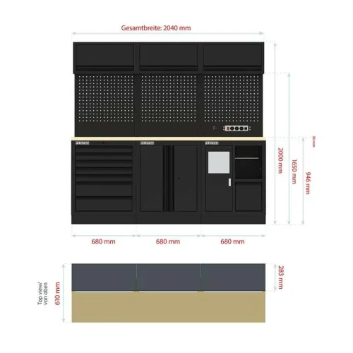 FEISTOS Oprema za radionicu EOS Blackline 11 | Metalni ormar za radionicu - BRANDED IN GERMANY Cijena