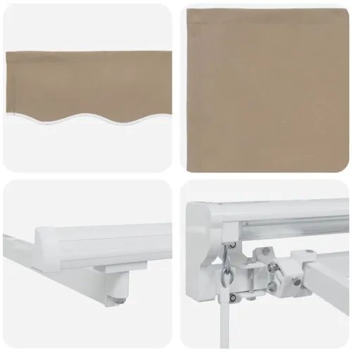 Okvir tende Bež 350 x 200 cm Poliester s PU premazom - Bež (bijeli okvir) 3,5 x 2 m Ručna Cijena