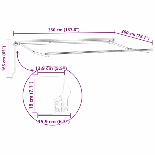 Okvir tende Bež 350 x 200 cm Poliester s PU premazom - Bež (bijeli okvir) 3,5 x 2 m Ručna Cijena