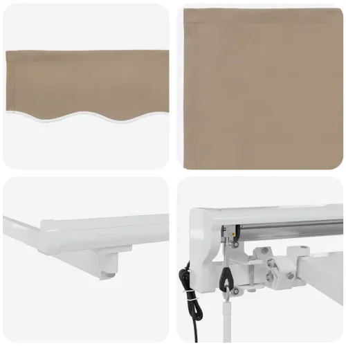 Okvir tende Bež 350 x 200 cm Poliester s PU premazom - Bež (bijeli okvir) 3,5 x 2 m Električna Cijena