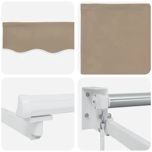 Povlačivi tende Bež 3,5 x 2 m 100% Poliester i Aluminij - Bež (bijeli okvir) 3,5 x 2 m Cijena