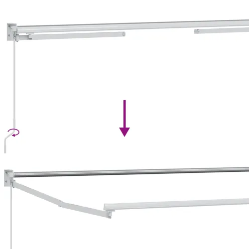 Ručna zlačivna tenda s LED diodama Bež i Bijela 3,5 x 2 m - Bijeli Bež 3,5 x 2 m Cijena
