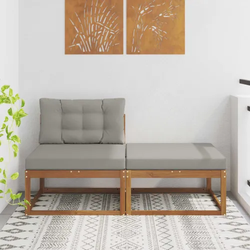 Sekcionalna sofa s jastukom 2 Komad Prirodna - Prirodna i svjetlosiva Srednji +otoman Cijena
