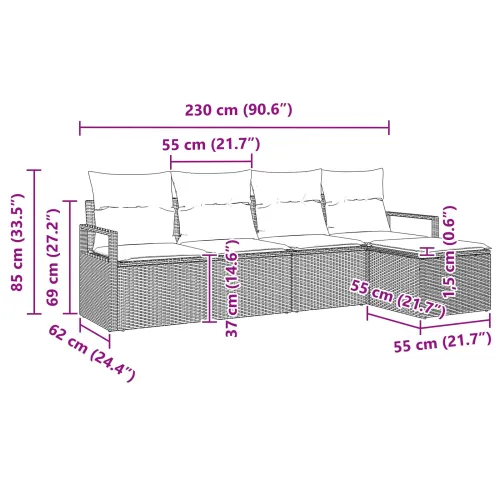 Set sofe 5 kom. Crna poliratan - Crna bez stola Cijena