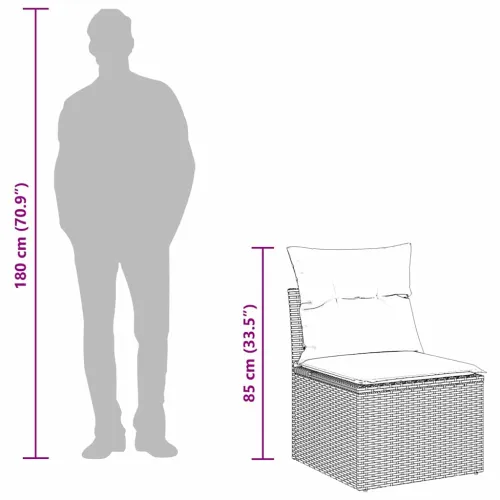Set sofe 6 kom. Siva poliratan - Siva Cijena
