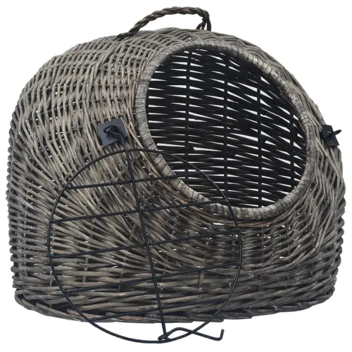 Transporter za mačke sivi 50 x 42 x 40 cm od prirodne vrbe - Siva 50 x 42 x 40 cm Cijena