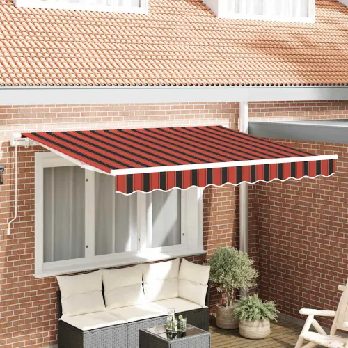 Povlačivi tende Narančasta 300 x 200 cm tkanina - Narančasta i crna (bijeli okvir) 3 x 2 m Ručna Cijena