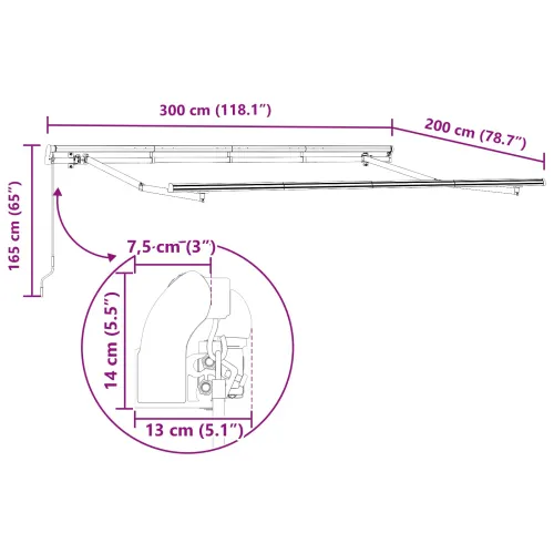 Povlačivi tende Narančasta 300 x 200 cm tkanina - Narančasta i crna (antracitni okvir) 3 x 2 m Ručna Cijena