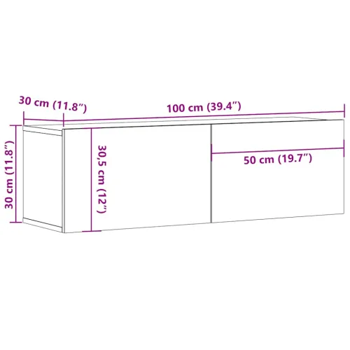 TV ormarić bijeli 100 x 30 x 30 cm od konstruiranog drva - Bijela 100 cm 1 Cijena
