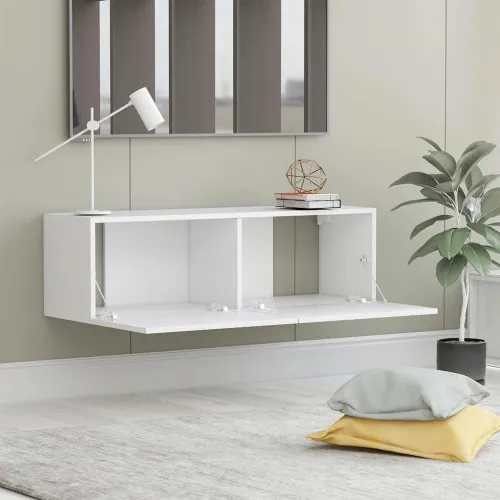 TV ormarić bijeli 100 x 30 x 30 cm od konstruiranog drva - Bijela 100 cm 1 Cijena