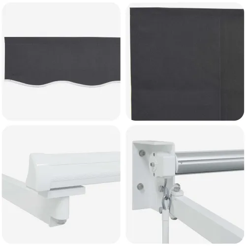 Povlačivi tende Antracit 3 x 2 m 100% Poliester i Aluminij - Antracit (bijeli okvir) 3 x 2 m Cijena