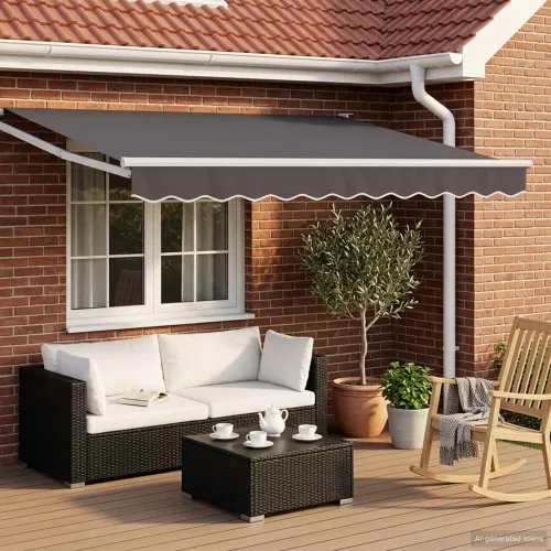 Povlačivi tende Antracit 3 x 2 m 100% Poliester i Aluminij - Antracit (bijeli okvir) 3 x 2 m Cijena