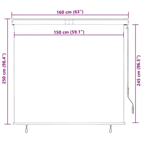 Vanjska roleta 160 x 250 cm krem - Krema 160 x 250 cm Cijena