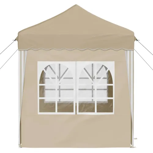 Rastezljivi šator za svadbe - šator za zabave 195 x 195 x 245 cm Krem - Krem s 4 bočna zida Cijena