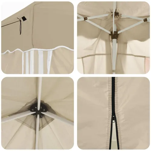 Rastezljivi šator za svadbe - šator za zabave 195 x 195 x 245 cm Krem - Krem s 4 bočna zida Cijena