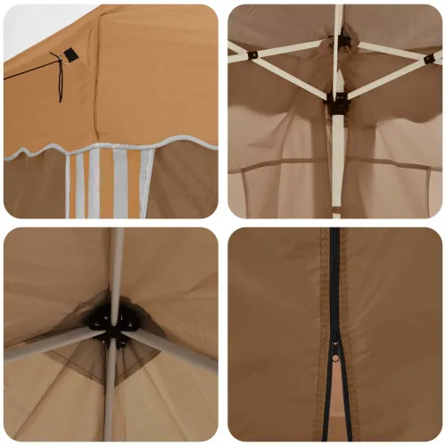 Rastezljivi šator za svadbe - šator za zabave 195 x 195 x 245 cm Bež - Bež s 4 bočna zida Cijena