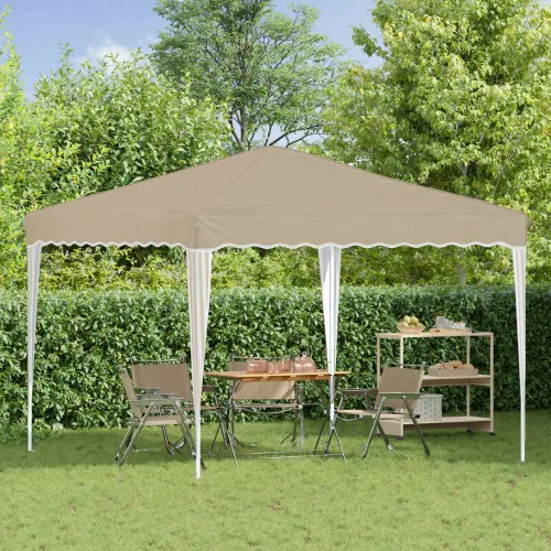 Rastezljivi šator za svadbe - šator za zabave 288 x 288 x 245 cm Krem - Krem Bez bočnog zida Cijena