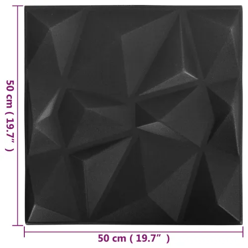 Zidne panele 24 kom. 50 x 50 cm Dijamant crna XPS pjena - Dijamantno crni 24 Cijena