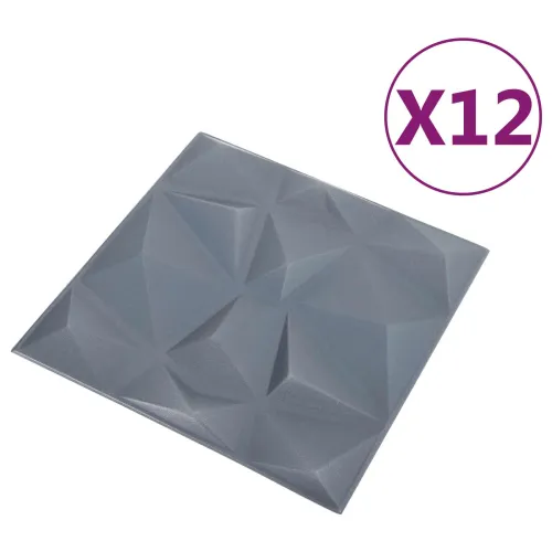 Zidne panele 12 kom. 50 x 50 cm Dijamant siva XPS pjena - Dijamantno sivi 12 Cijena