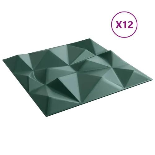 Zidne panele 12 kom. 50 x 50 cm Dijamant zelena XPS pjena - Dijamant zelena 12 Cijena