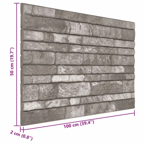 Zidne panele 10 kom. 100 x 50 cm Tamnosiva EPS pjena - Tamnosiva Cijena